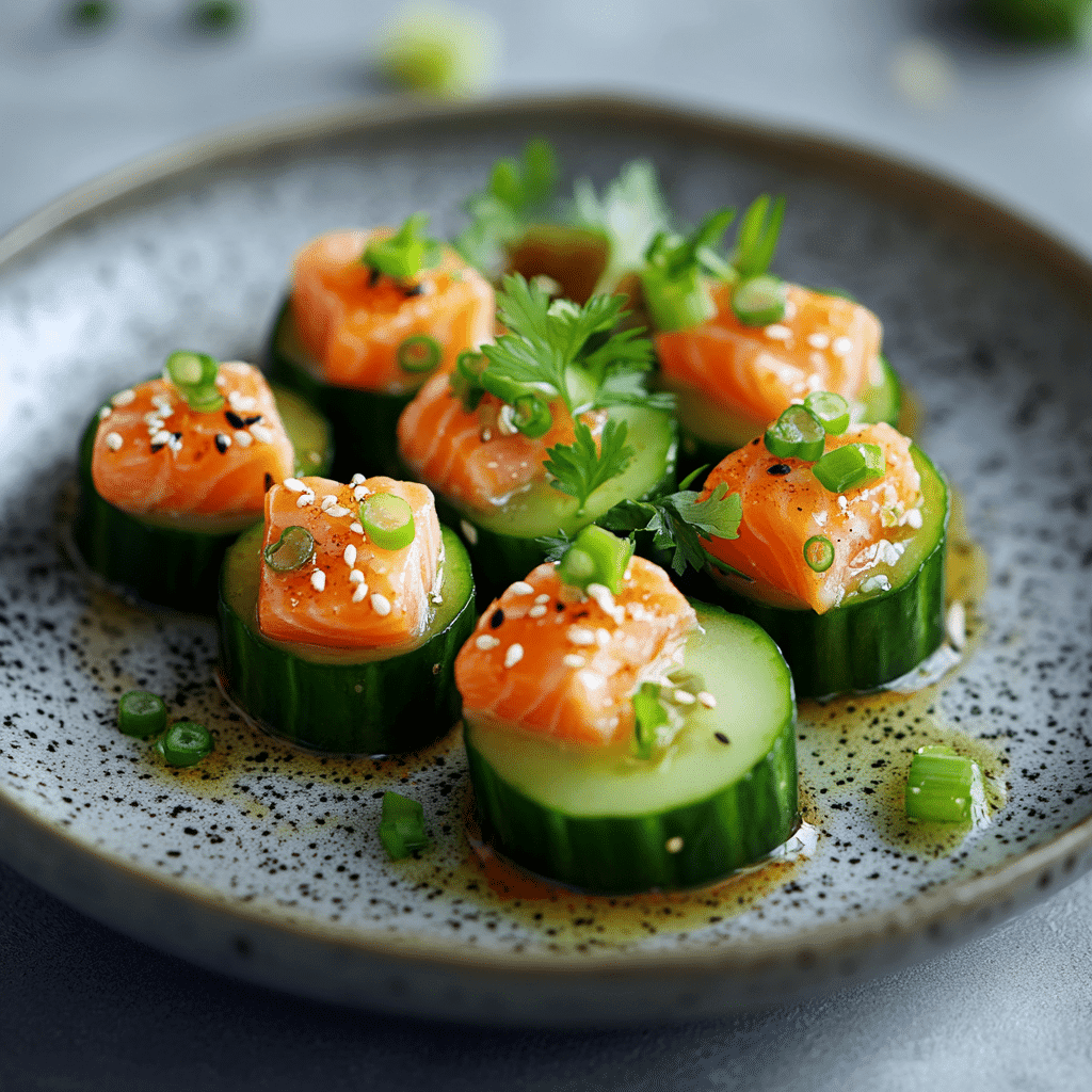 La recette des bouchées de concombre au saumon épicé anti-inflammatoires !