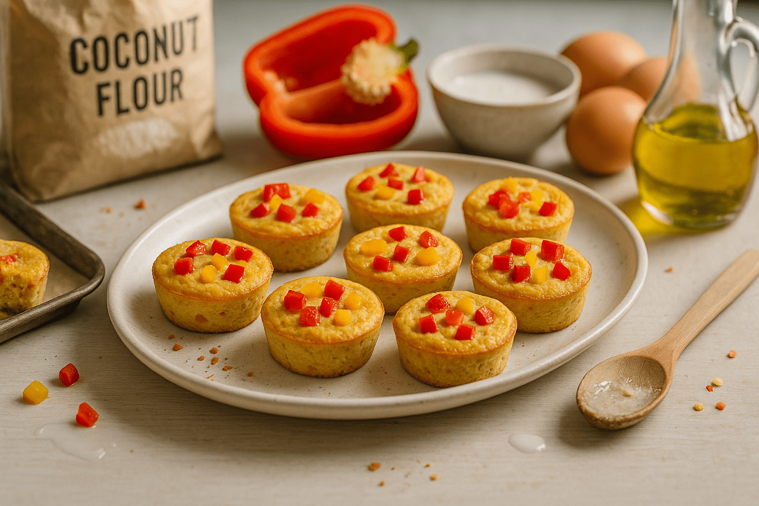 Les mini flans salés aux poivrons et farine de coco !