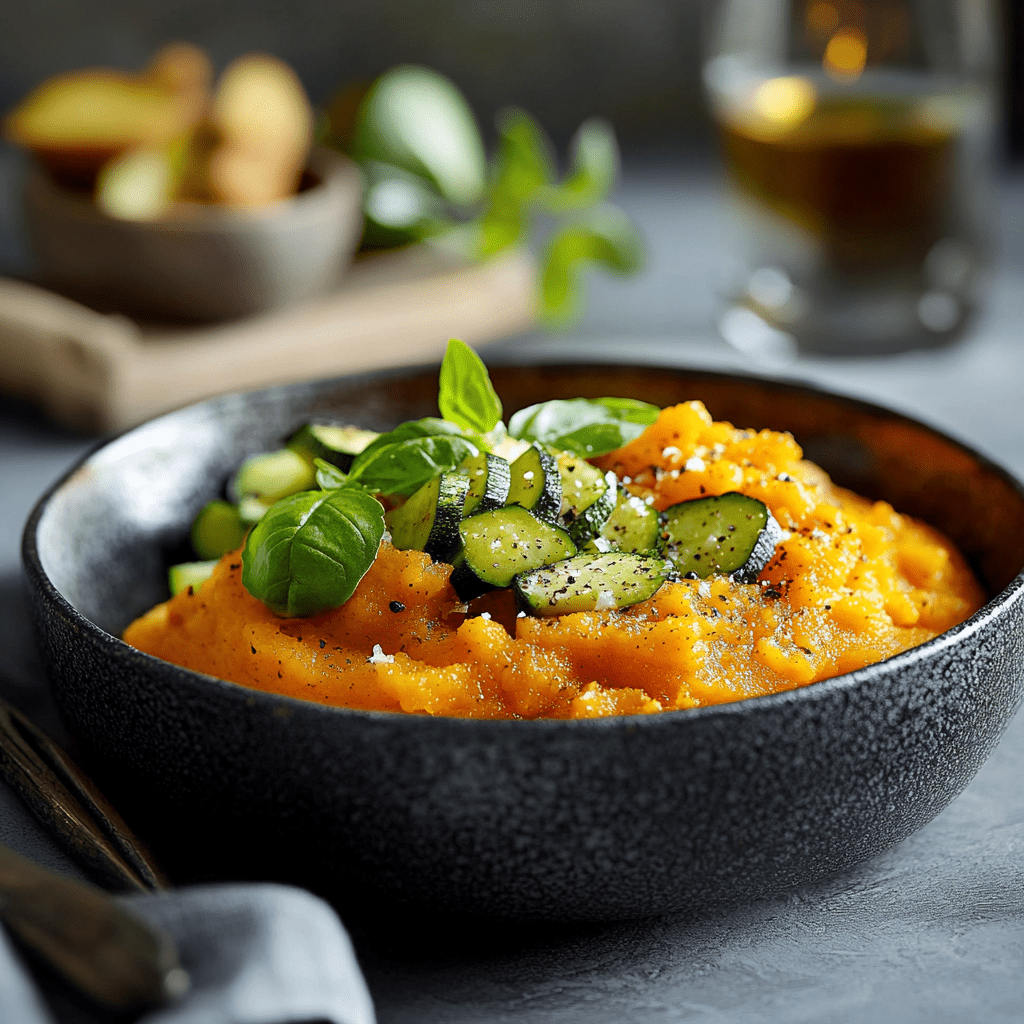 La purée de patate douce et morceaux de courgettes anti-inflammatoire !