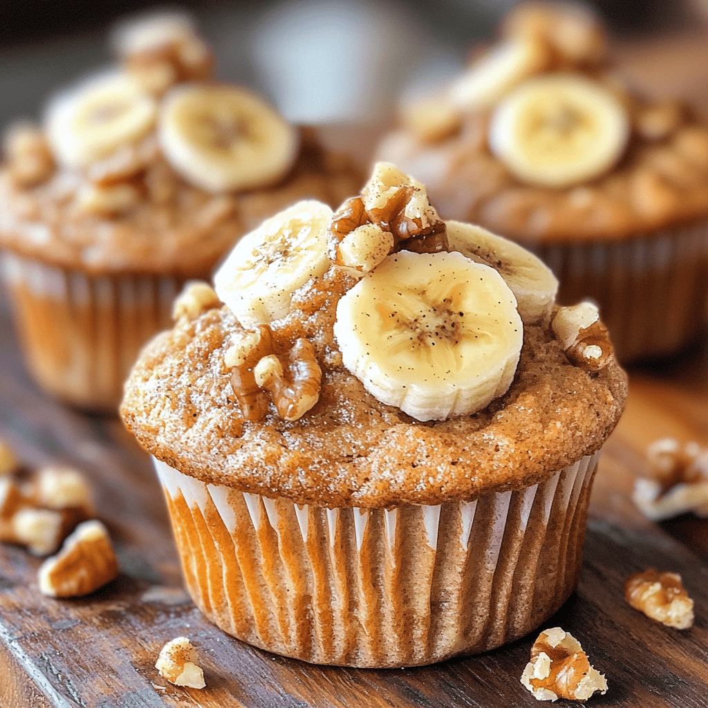 La recette de Muffins aux bananes, noix, miel et épices pour faire le plein d'antioxydants !