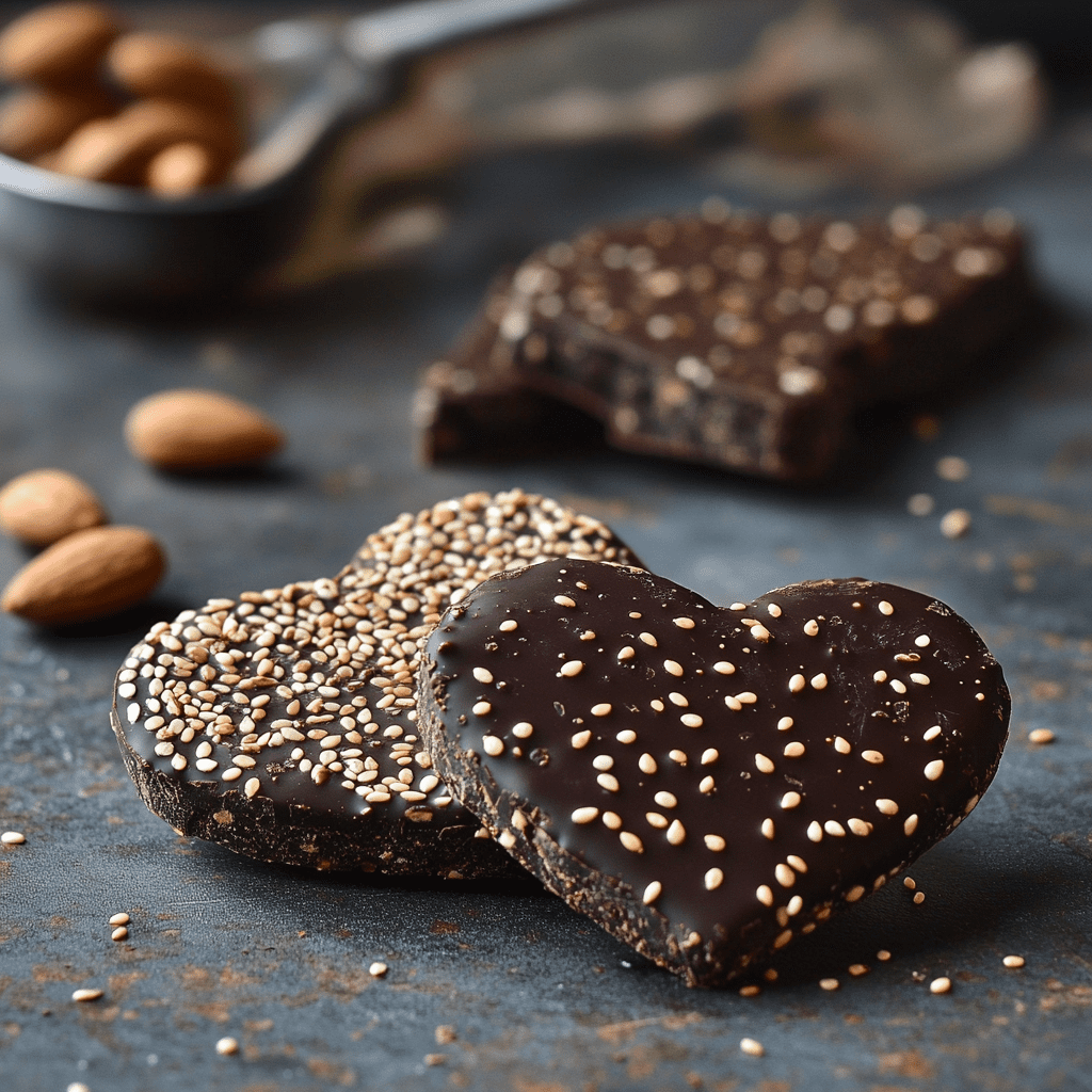 Les cœurs de chocolat intense au sésame anti-inflammatoires