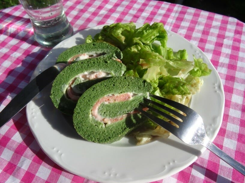 Omelette roulee epinards saumon chevre Paleo