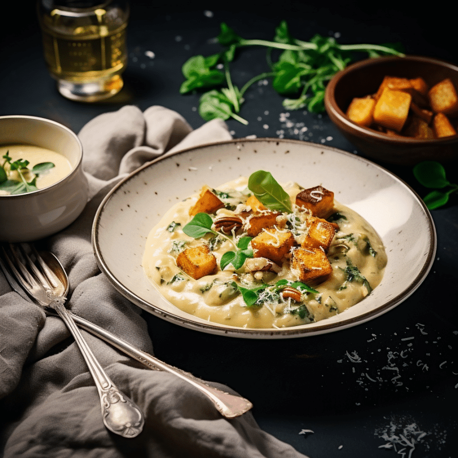 gnocchis à la patate douce et crème d'épinards