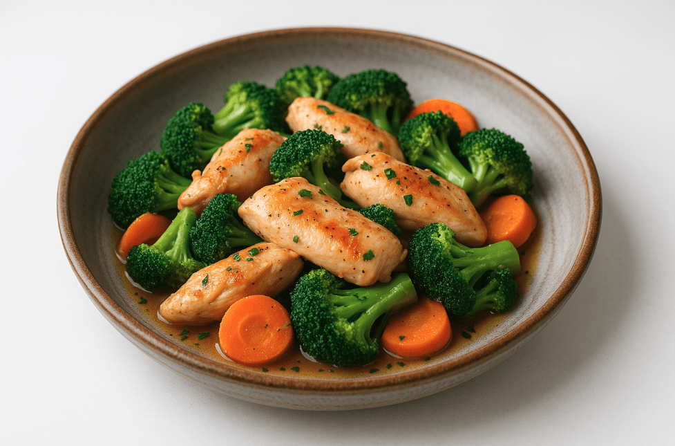 poulet sauté au gingembre et aux brocolis