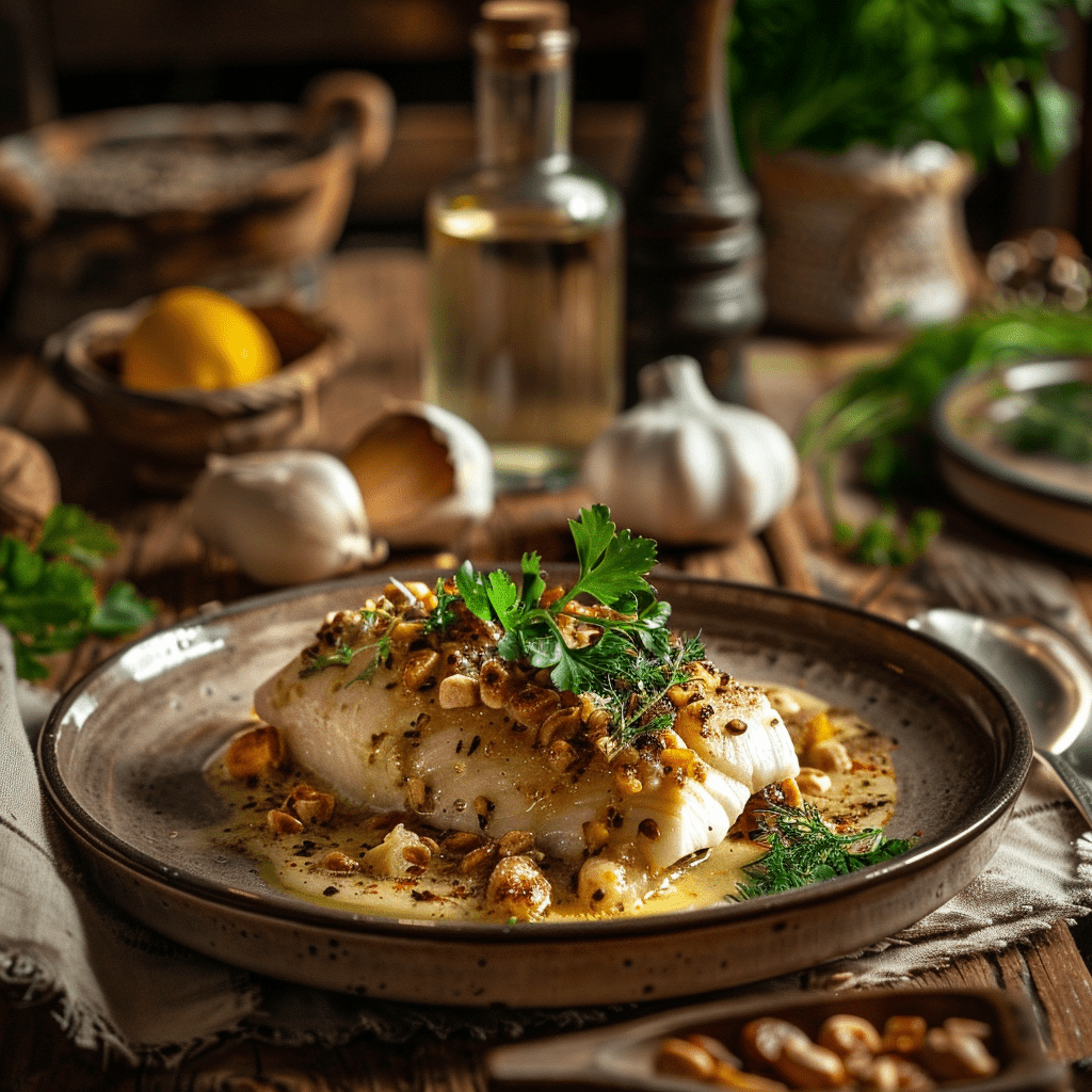 Cabillaud en Croûte de Noix et Herbes